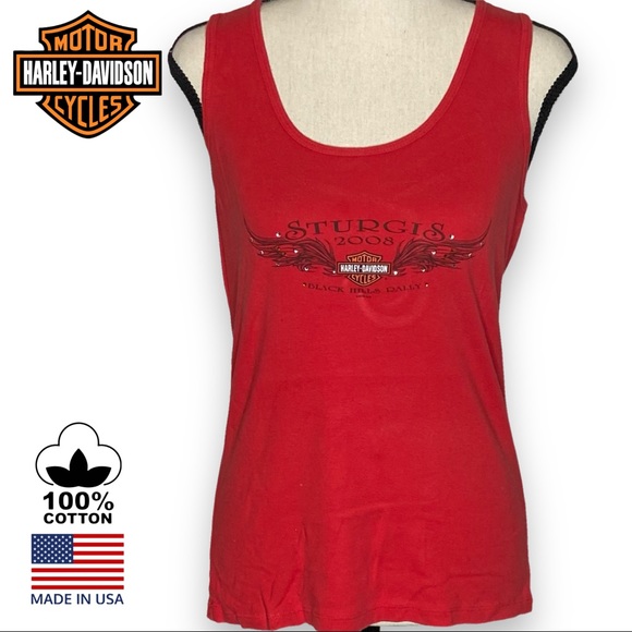 Harley Davidson Sturgis ‘08 Black Hills Rally Tank Top Made in USA Size Large - Picture 2 of 3